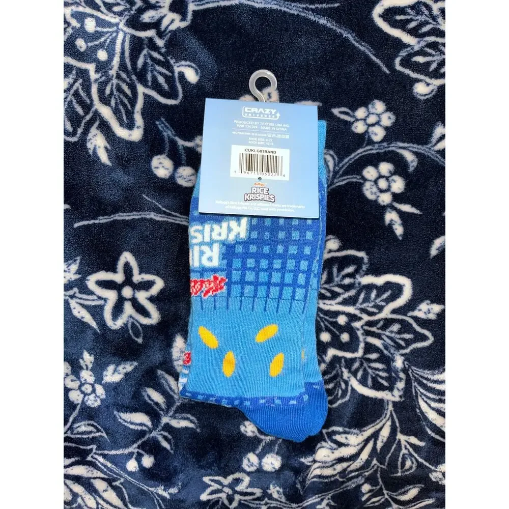 NEW! Kelloggs Rice Krispies Cereal Pattern Socks Size 6-13 Adult